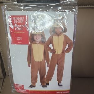 Cozy Reindeer Zipster Costume for Kids - Brown
